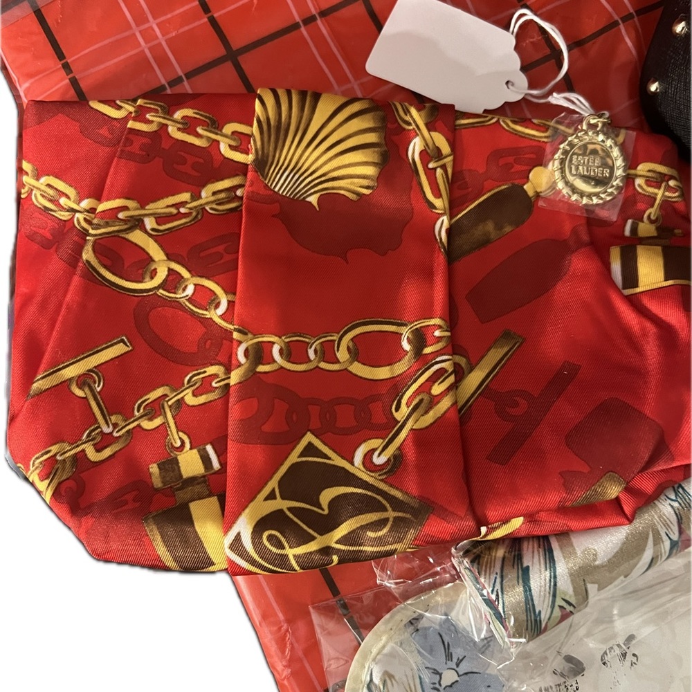 Red chain make up or purse